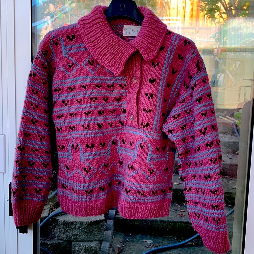 Hand Knitted Sweater 100% Wool From Peru